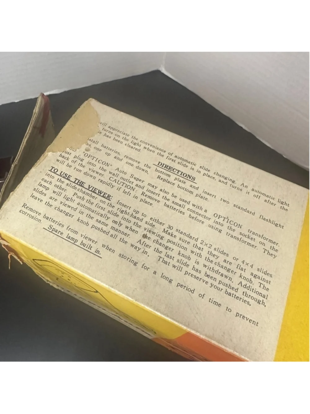 Vintage Opticon Auto Super Automatic Table Slide Viewer w/ Box